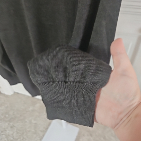 Jos A Bank Sweater Mens 2XL XXL Dark Green Merino Wool Blend Executive V-Neck - Picture 3 of 6